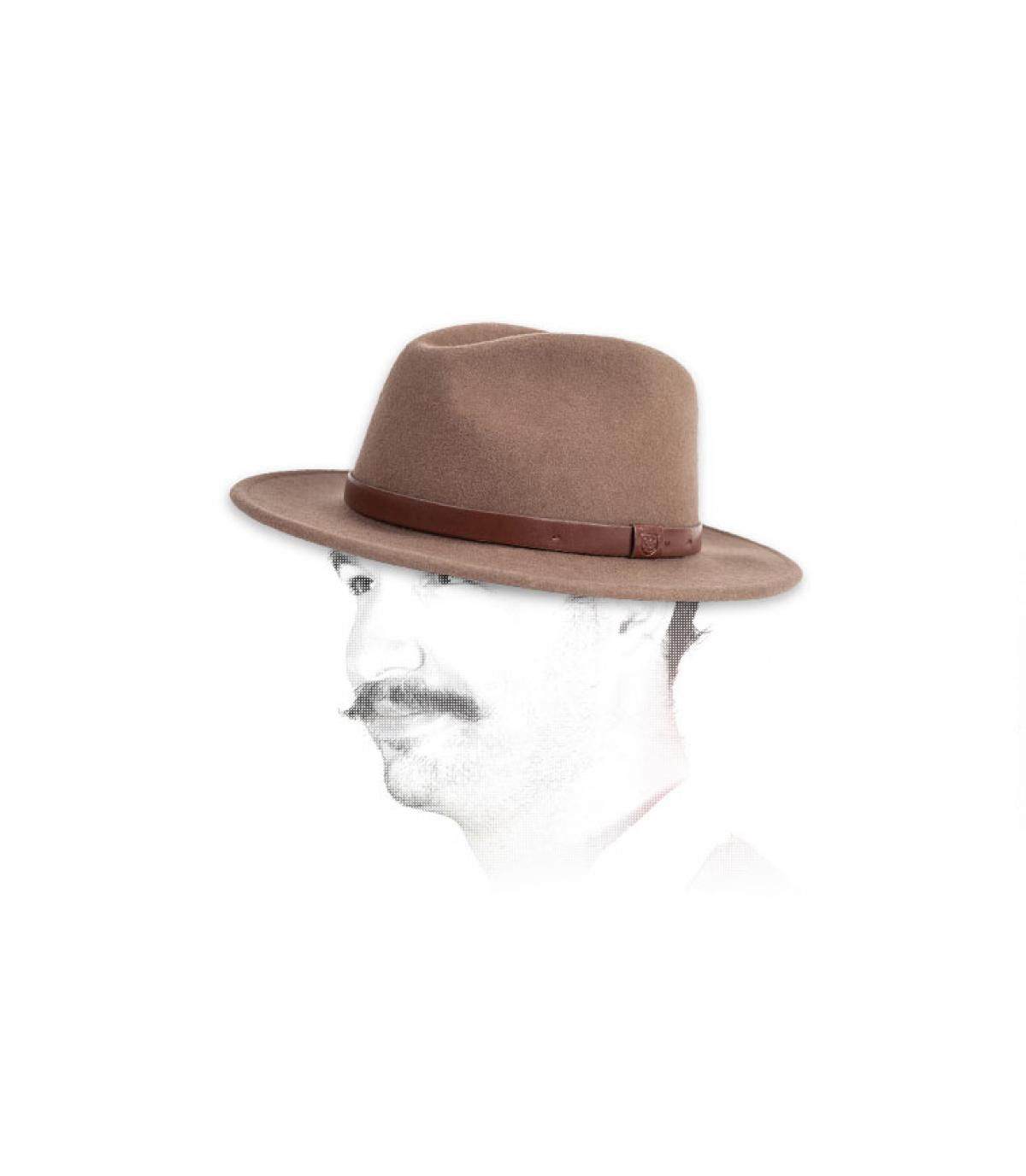 Chapeau homme fedora camel Chapeau Messer fedora camel